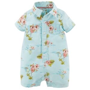 Carter's Boys 12m Blue Tropical Hawaiian Romper